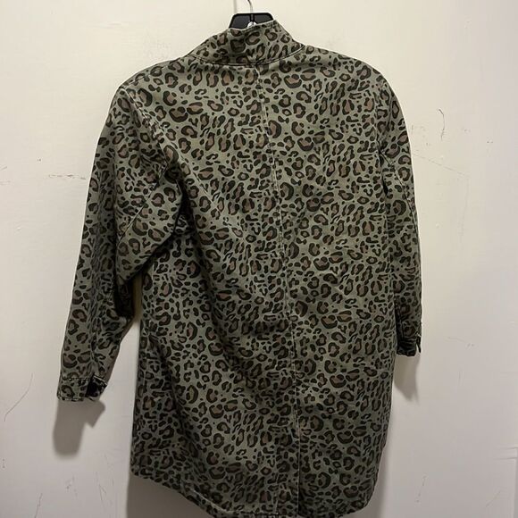 Girls ZARA LEOPARD TRENCH DENIM JACKET - Picture 2 of 4